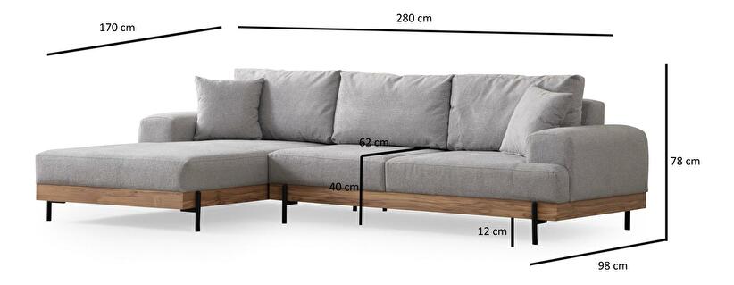 Sarokkanapé Etorella (B) (szürke + tölgy)