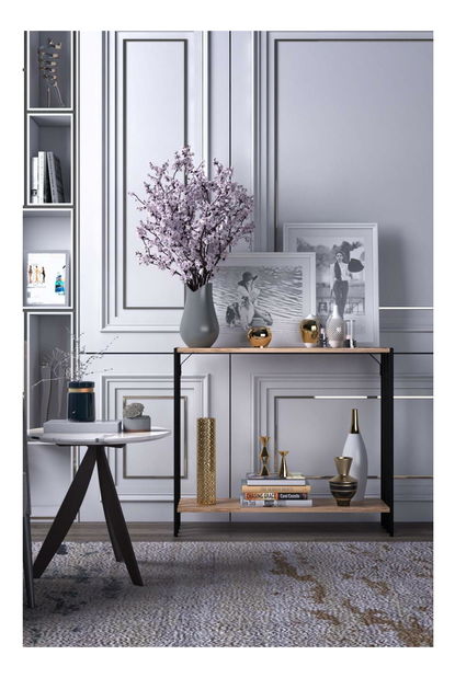 Konzolový stolík Batite (čierna + borovica atlantická) 