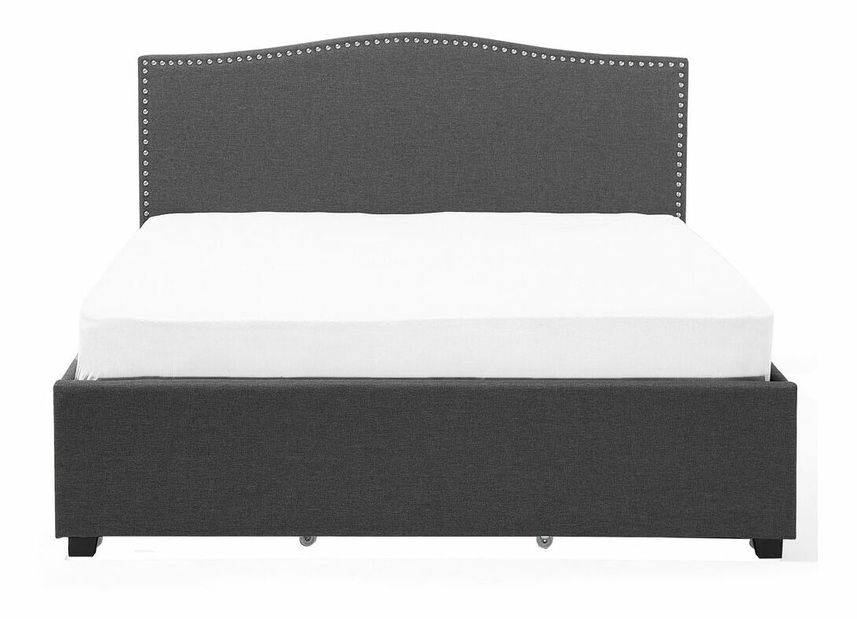 Manželská posteľ 160 cm MONTHY (s roštom a úl. priestorom) (sivá)