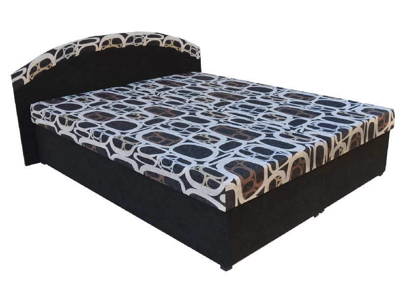 Manželská posteľ 160 cm Pandora (čierna) (s matracmi) *bazár