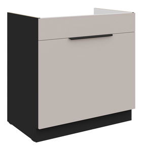 Dolná kuchynská skrinka pod drez Aaron 80 ZL 1S BB (čierna matná + kašmír)