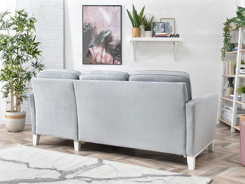 Rohová sedačka Biblioteca (sivá + biela)