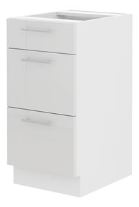 Dolná kuchynská skrinka Lavera 40 D 3S BB QUADRO (biela + lesk biely)