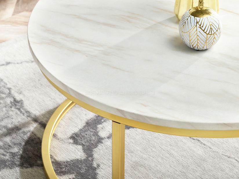 Konferenčný stolík Kolja Stolik Xl (béžová + zlatá)