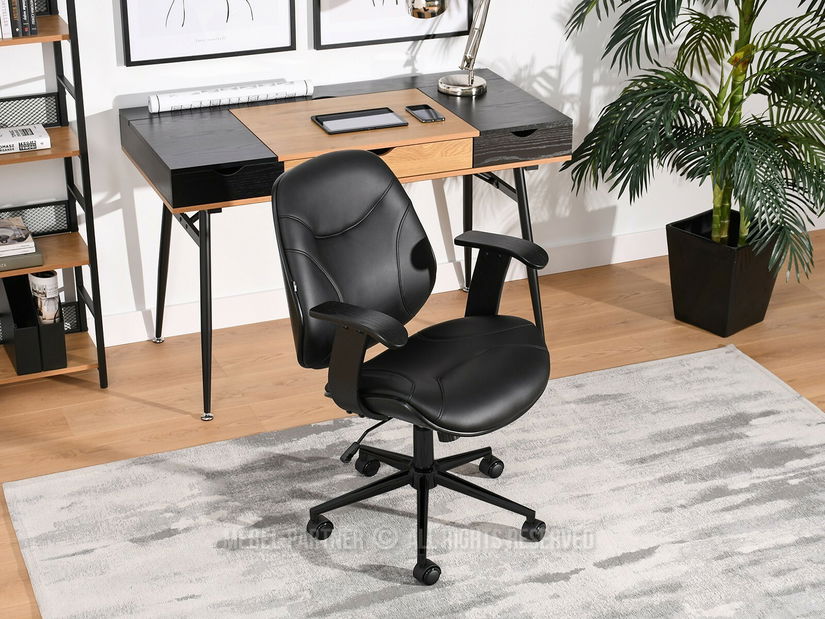 Fotelja Raynold (crno drvo + crna)