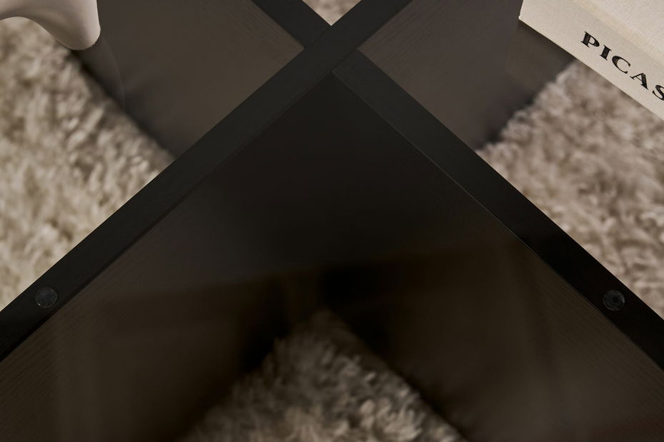 Măsuță cafea Aorte (lemn Negru + sticlă)