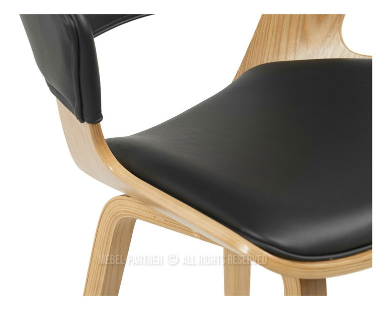 Scaun bar CH70 (negru + stejar)