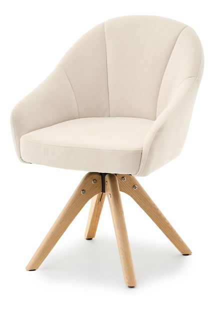 Jedálenská stolička Destete (krémová + dub)