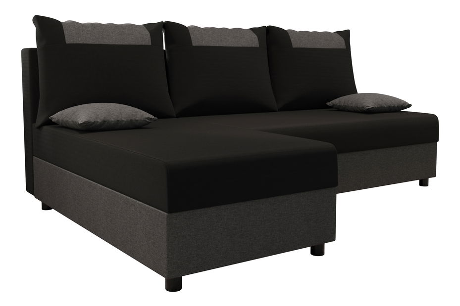 Rohová sedacia súprava Stellar L (čierna + sivá) (L)