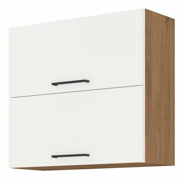 Horná kuchynská skrinka Virion 80 GU-72 2F (dub lancelot + lesk biely)