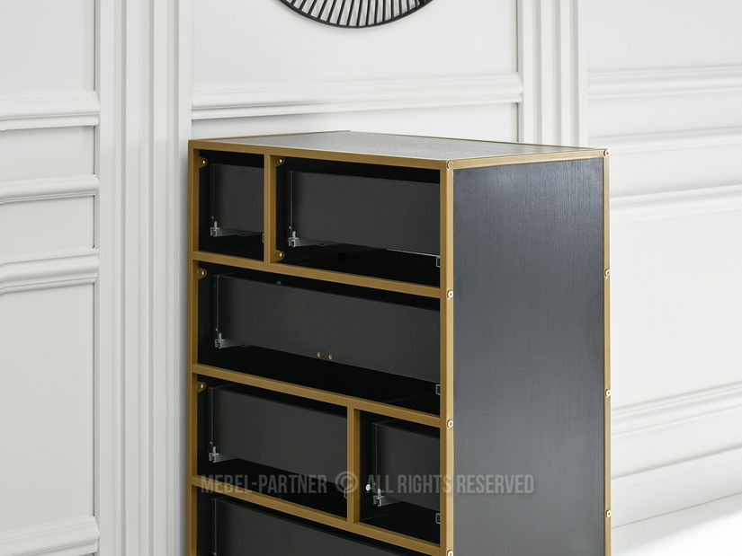 Komoda Soren Kom (crno drvo + zlatna)