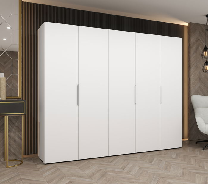 Ruhásszekrény 250 cm Mirabella 1 (fehér + kasmír)
