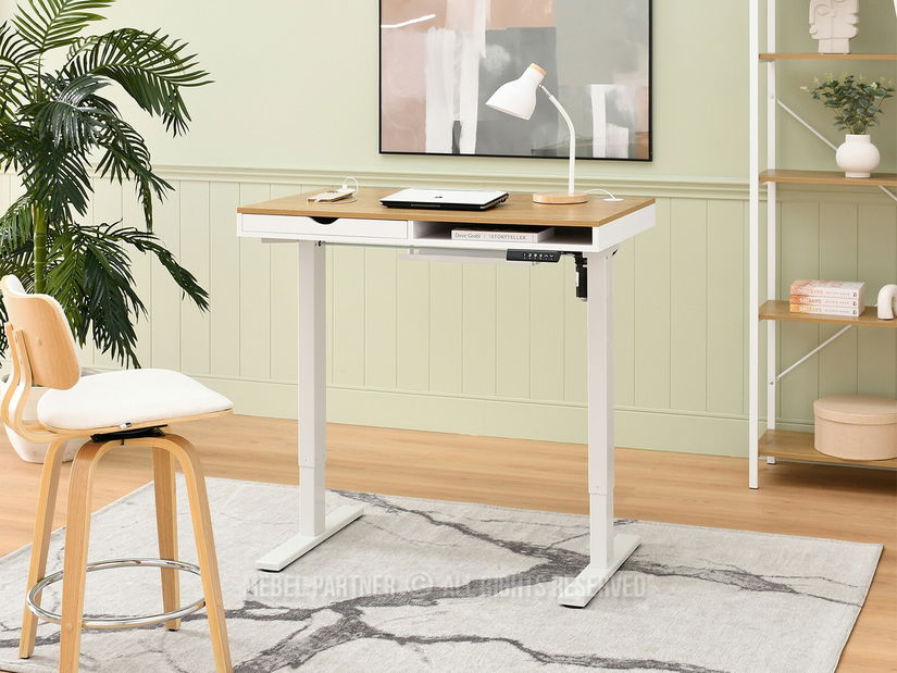 PC asztal Osto 100 (fehér tölgy + fehér)