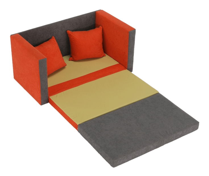 Pohovka dvojsedačka Kielina New (sivá + oranžová)