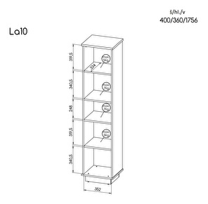 Raft typ LA10 Laticia (mat negru + stejar wotan)