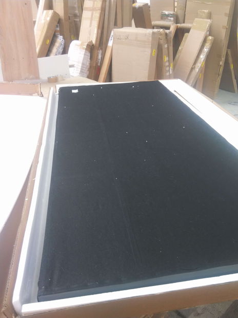 Pat matrimonial 180 cm DARGAN (gri) (piele artificială) (cu somieră și spațiu de depozitare) *resigilat