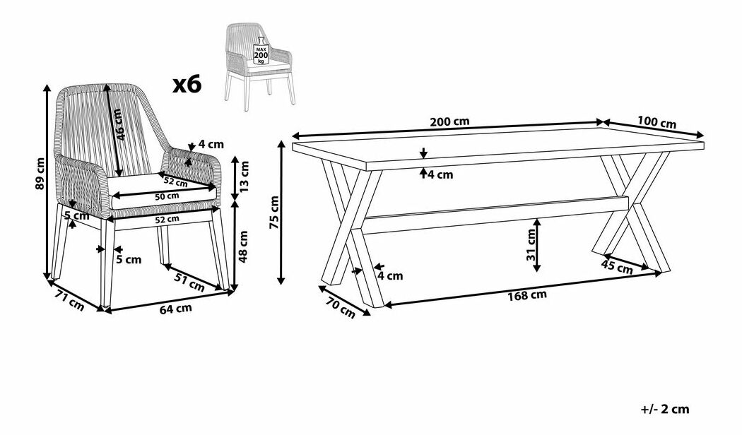 Záhradná zostava Olga (biely betón)