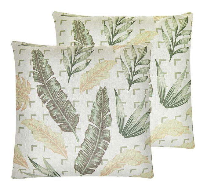 Sada 2 ozdobných vankúšov 45 x 45 cm Rhapie (zelená)