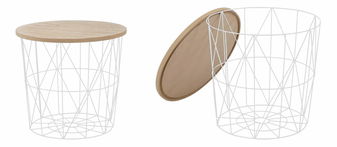 Masă de cafea Lata (alb + stejar natural)