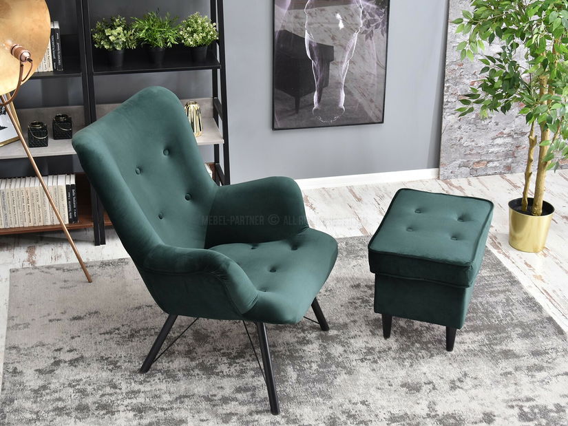 Fotoliu relax Dawntawn (verde + negru)