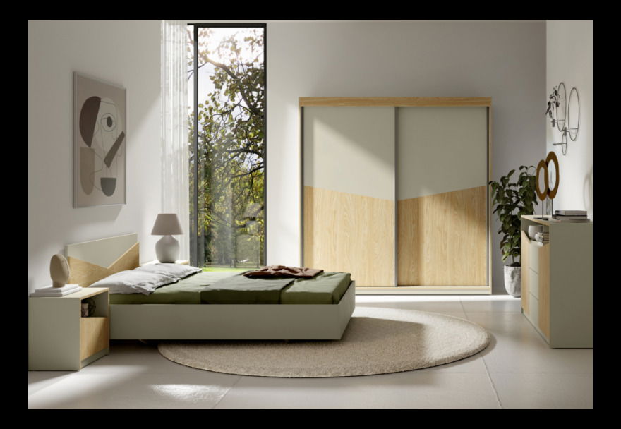 Bračni krevet 165 cm Avain (svijetlo bež + uljani hrast)