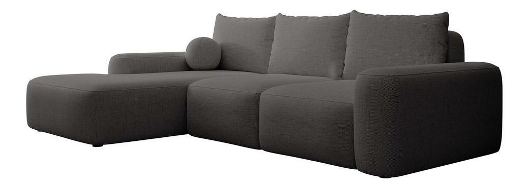 Kutna garnitura Carlito (L) (tamnosiva + crna)