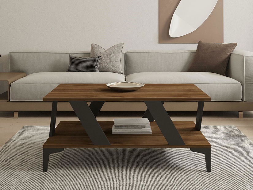 Konferenčný stolík Puvulu (antracit + orech) 