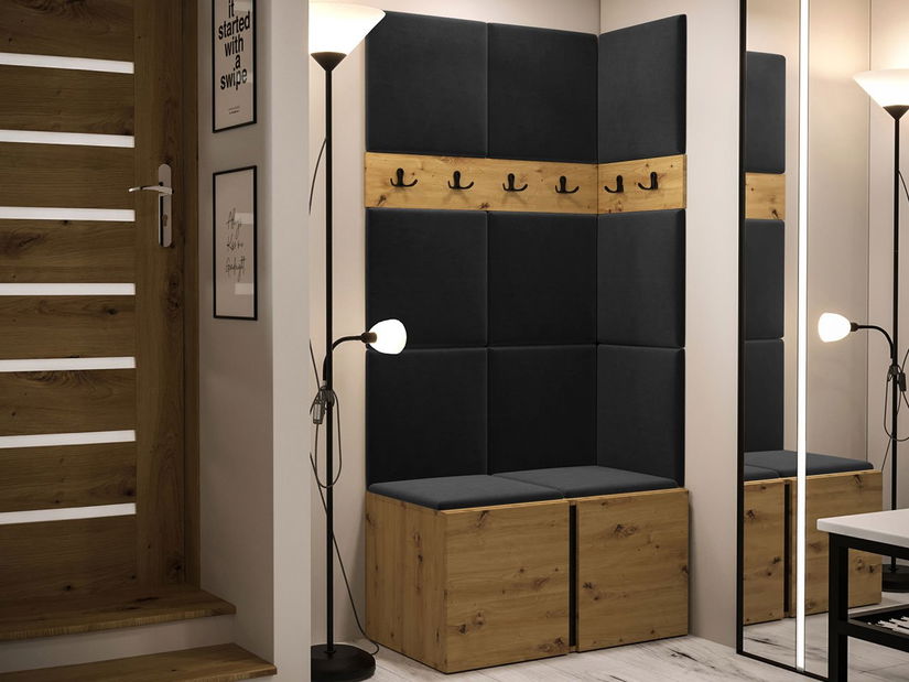 Predsoblje Tovenaz I (hrast artisan + crna) 