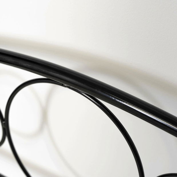 Kovová posteľ 90 cm Granjeros (čierna) (s roštom)