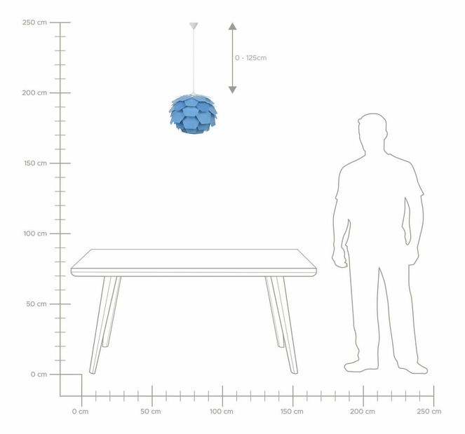 Lampă cu pandantiv Segou (albastru) (mic)
