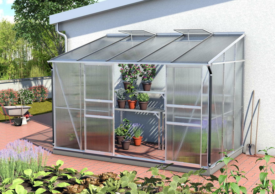 Fal melletti üvegház IDA 6500 (polikarbonát + eloxált alumínium)