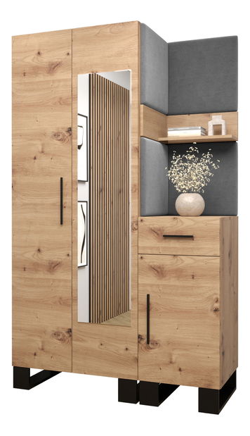 Set mobilier pentru hol Amanda 16 (Stejar artisan + gri închis)
