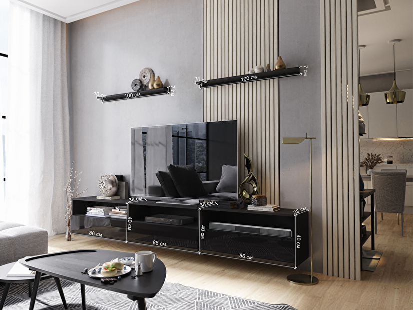 Mobilier living Berny 23 (alb + Alb lucios)