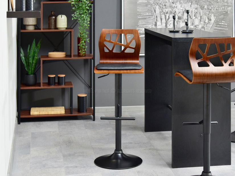 Stolička Hokei (orech tmavý + čierna)