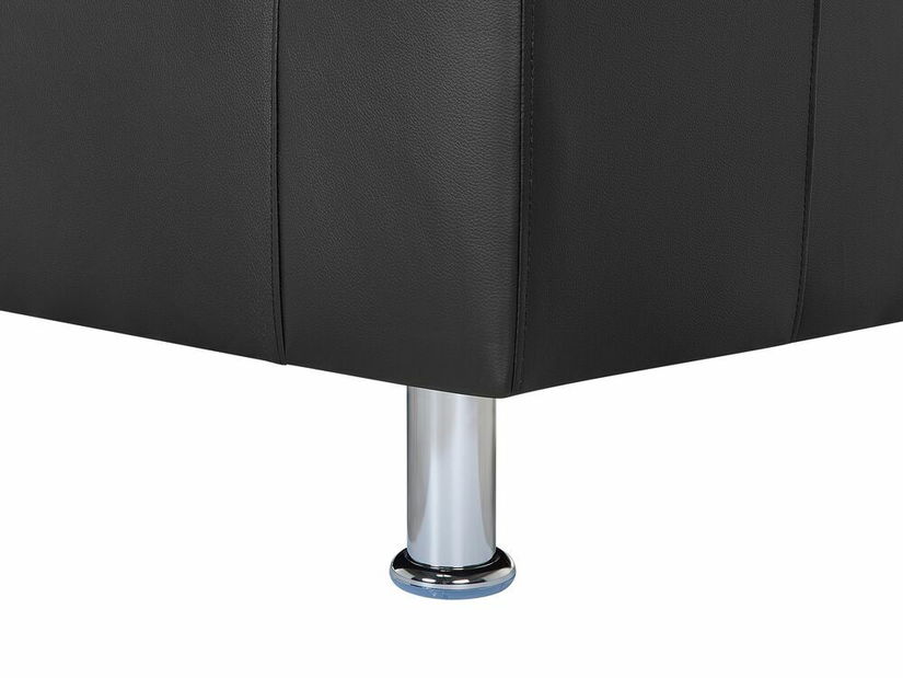 Háromszemélyes bőr kanapé Faxe (fekete)