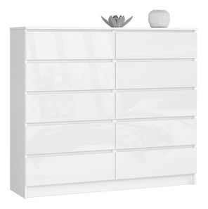 Komoda Keanu V (biela + lesk biely)