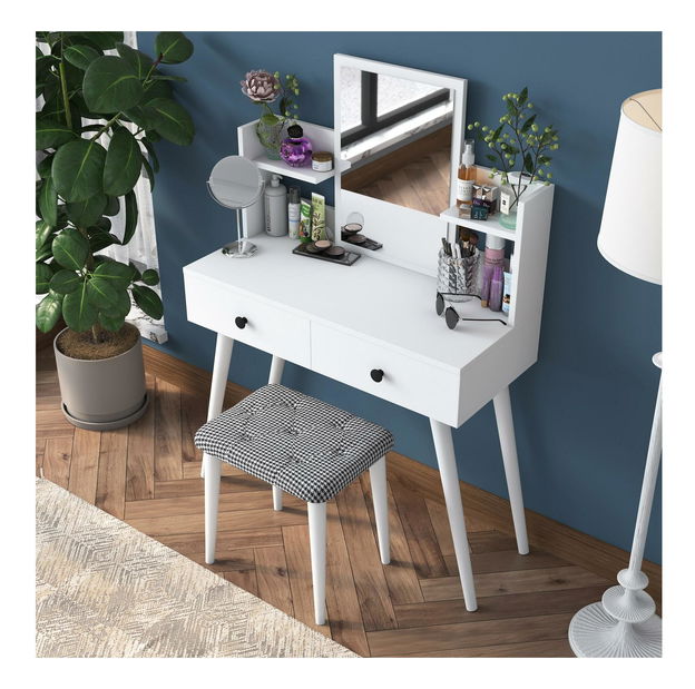 Toaletni stolić s tabureom Blake 102 (bijela)