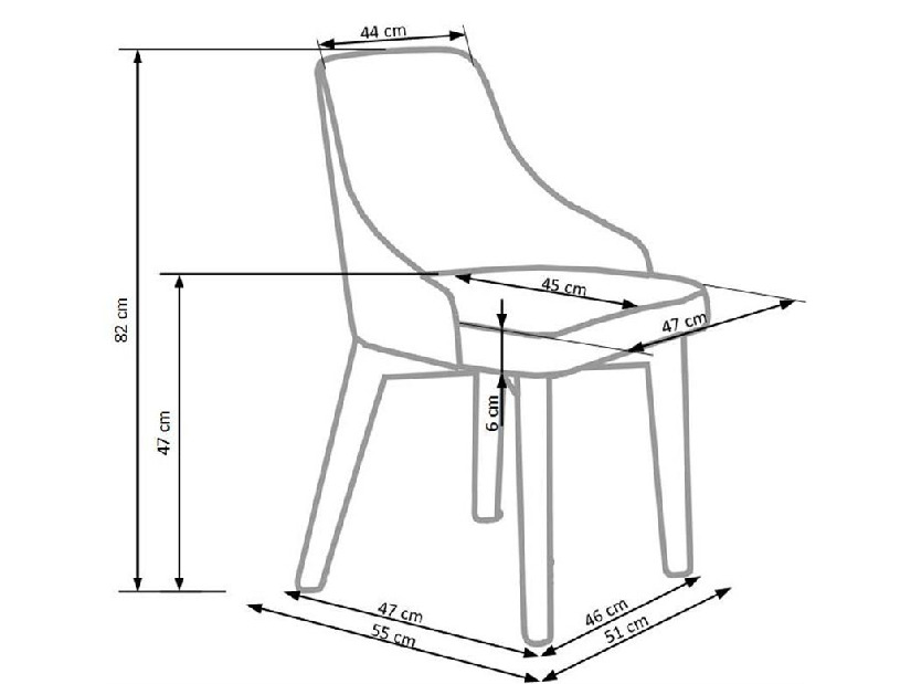 Scaun de sufragerie Tiara (Alb)