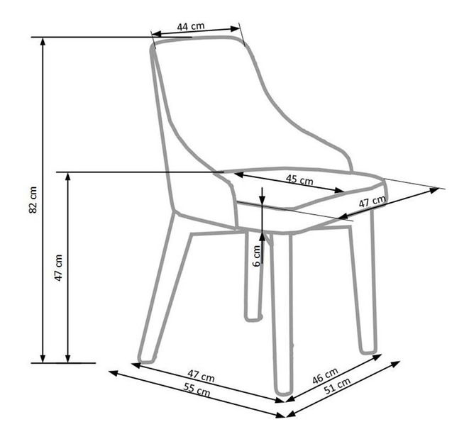 Scaun de sufragerie Tiara (Alb)