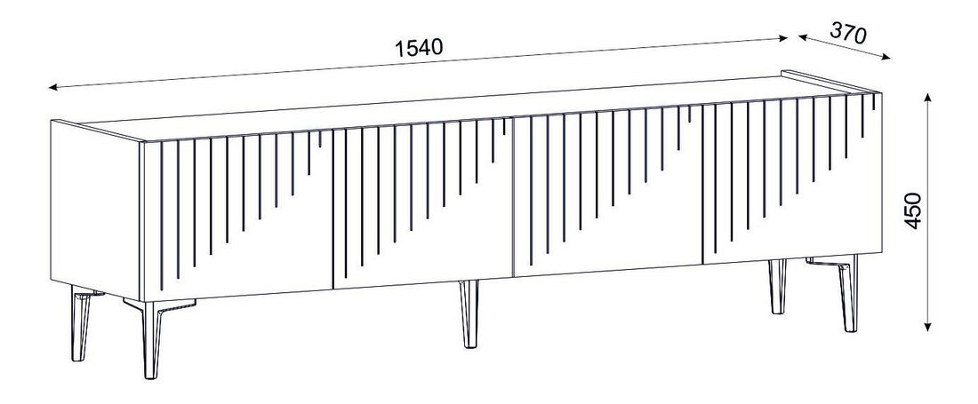 TV stolík/skrinka Tomune 4 (biela + čierna) 