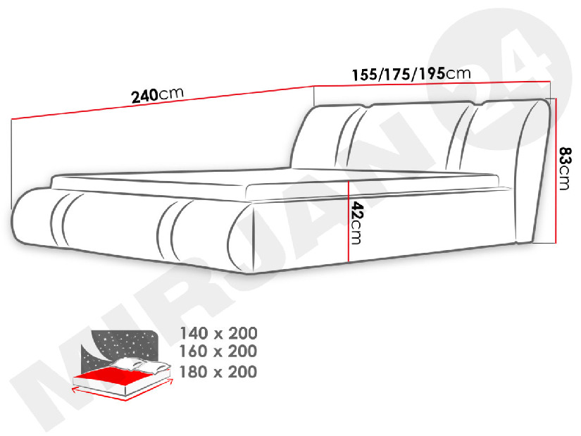 Manželská posteľ Gazel 200X160 *výpredaj