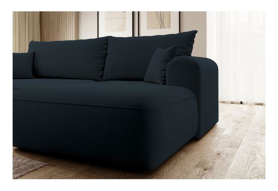 Kutna garnitura Olivo I (D) (plava + crna)