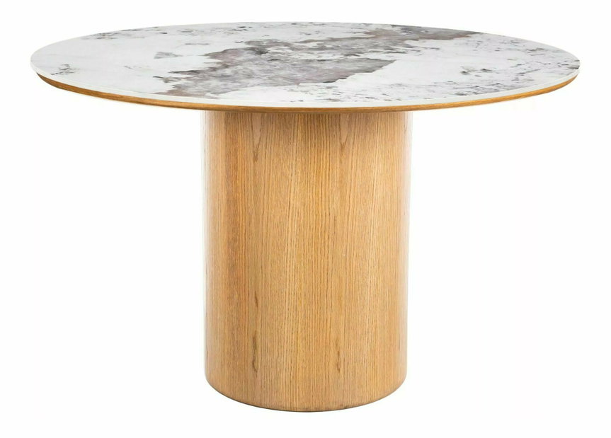Jedálenský stôl Ronubir Ceramic (dub + lesk biely) (pre 4 osoby)