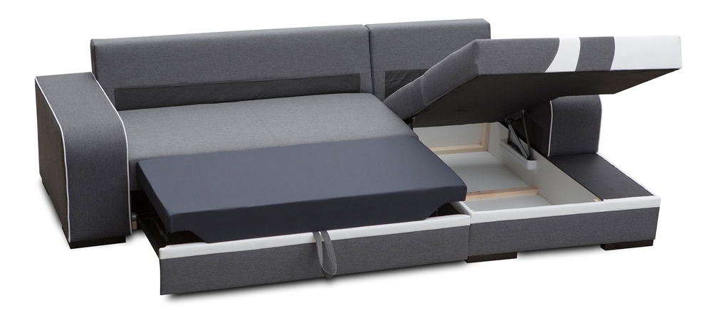 Rohová sedačka Foster (svetlosivá + biela) (P)