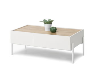 Stolić za kavu Bertina L (sonoma + bijela)