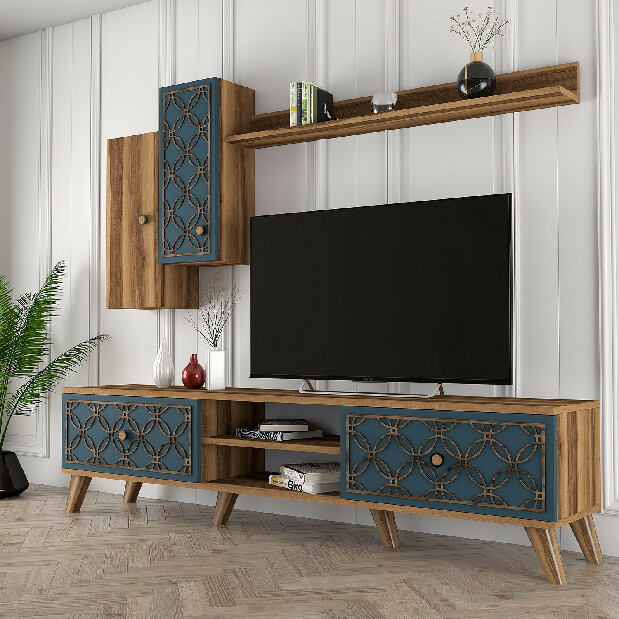 Mobilier living Clara (Nuc + Albastru)