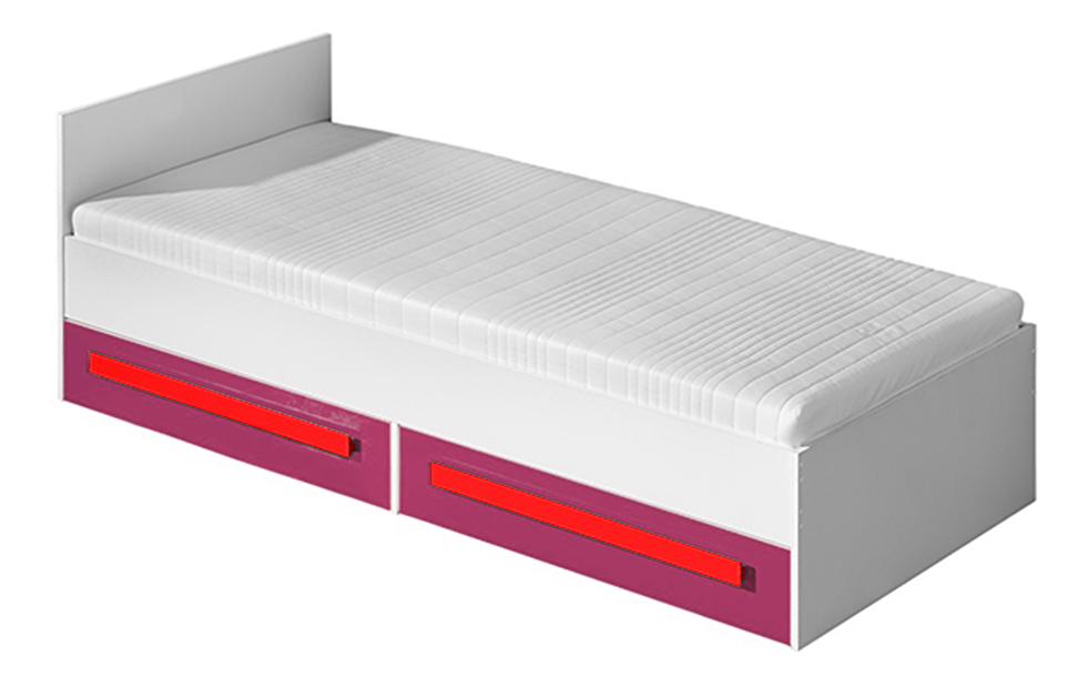 Egyszemélyes ágy 90 cm Gullia 11 (rózsaszín + piros)