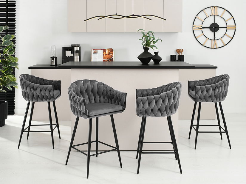 Barová stolička Proenia (sivá + čierna)