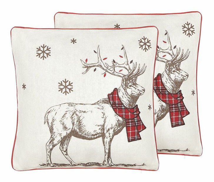 Set 2 perne decorative 45 x 45 cm Swen (Alb + roșu)