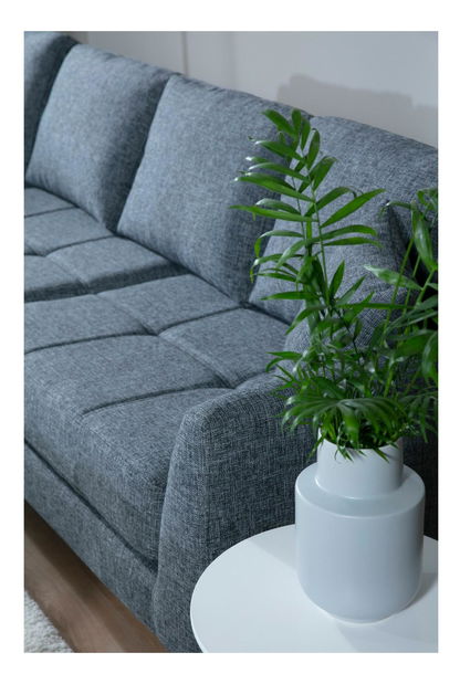 Sarokkanapé Temparina (B) (sötétszürke + fekete)